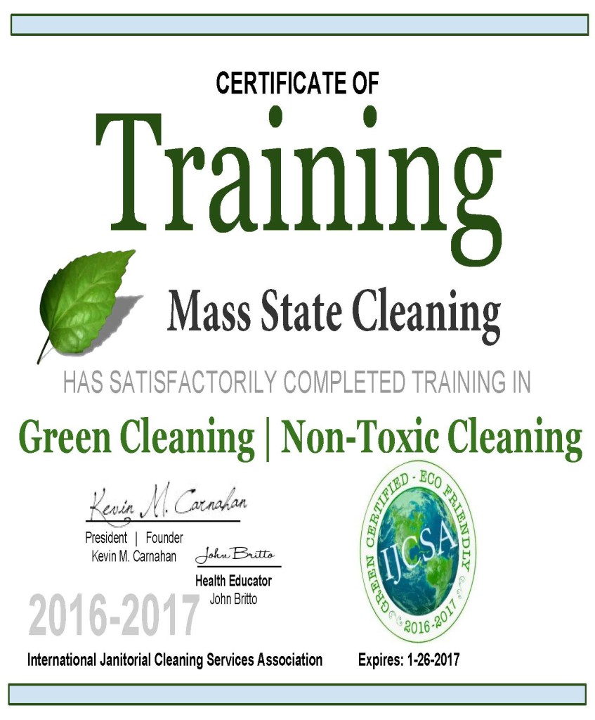 IJCSA Green Cleaning Certification (2) Mass State Cleaning